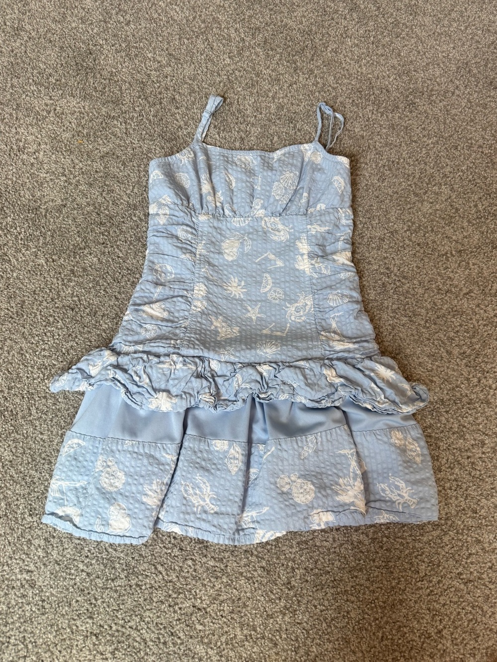 art class Light Blue Smocked Bodice Top. Medium M 8